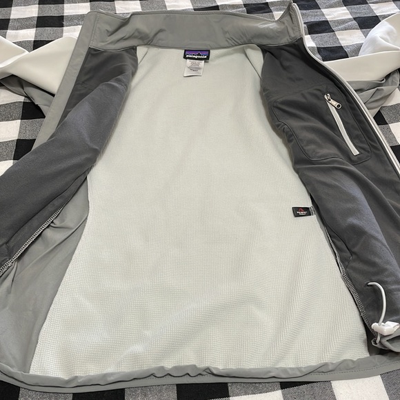 Patagonia Polartec Fleece Lined Softshell Jacket Women's Small Gray Zip Pockets - Picture 5 of 13